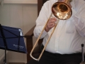 Pastor Jones playing trombone