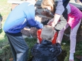 The time capsule is lowered