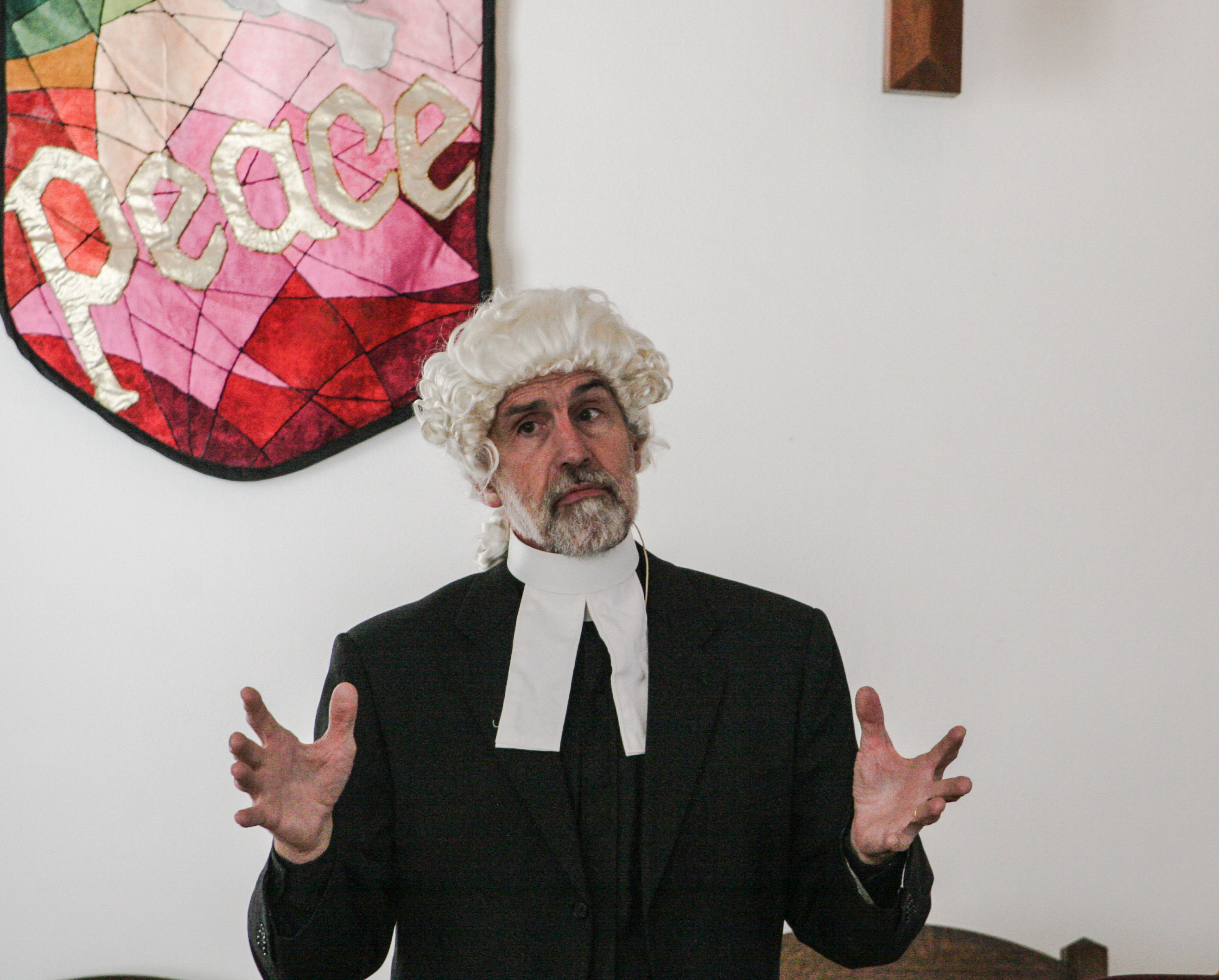 Rev. James Moore dramatically presents as John Wesley at Copper Hill Church