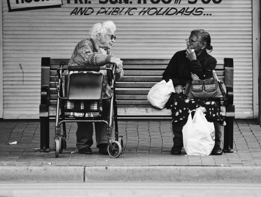 two people talking and listening