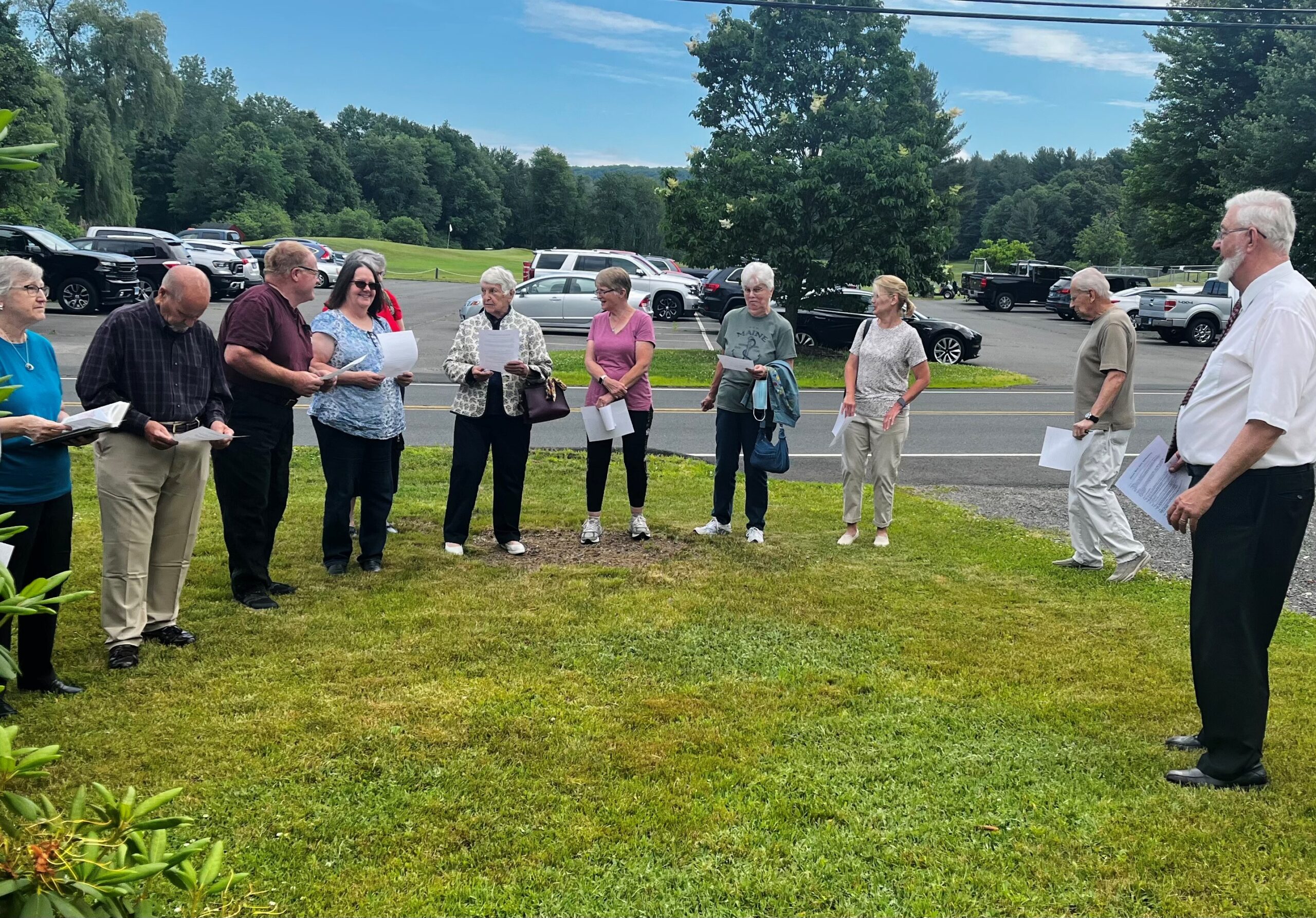 gathering for house dedication