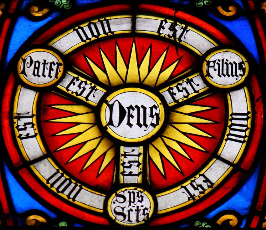 Stained glass Trinity Shield