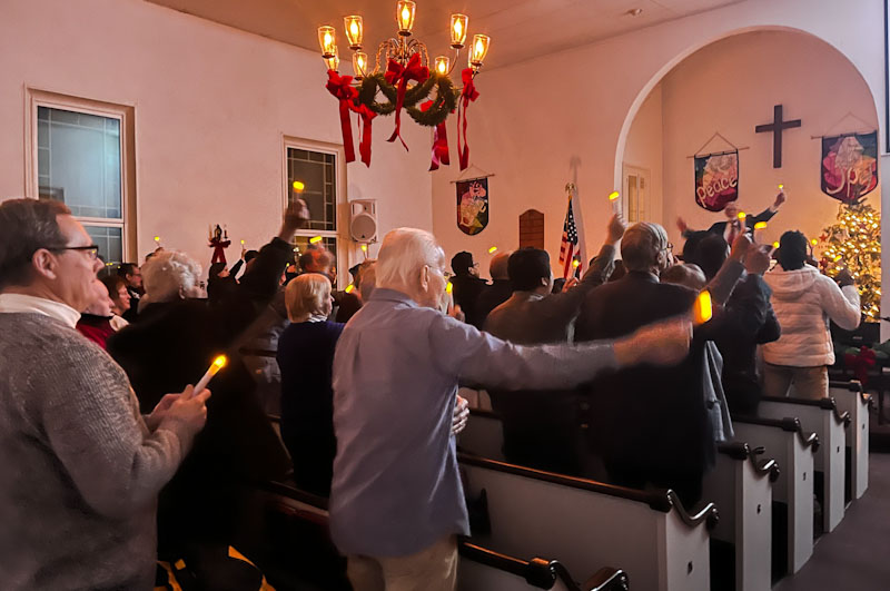 Singing with joy on Christmas Eve